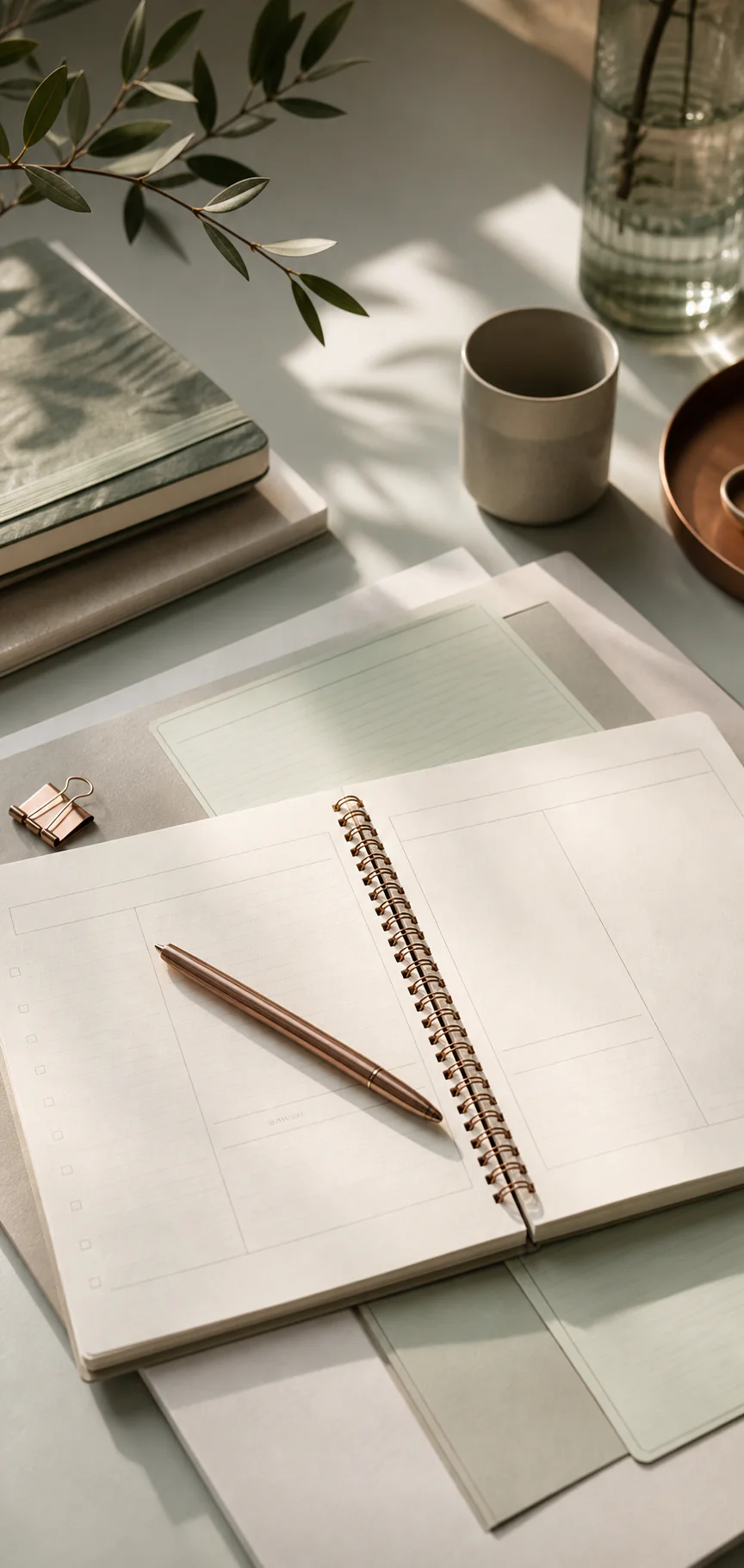 Monthly budget spreadsheet desk photo