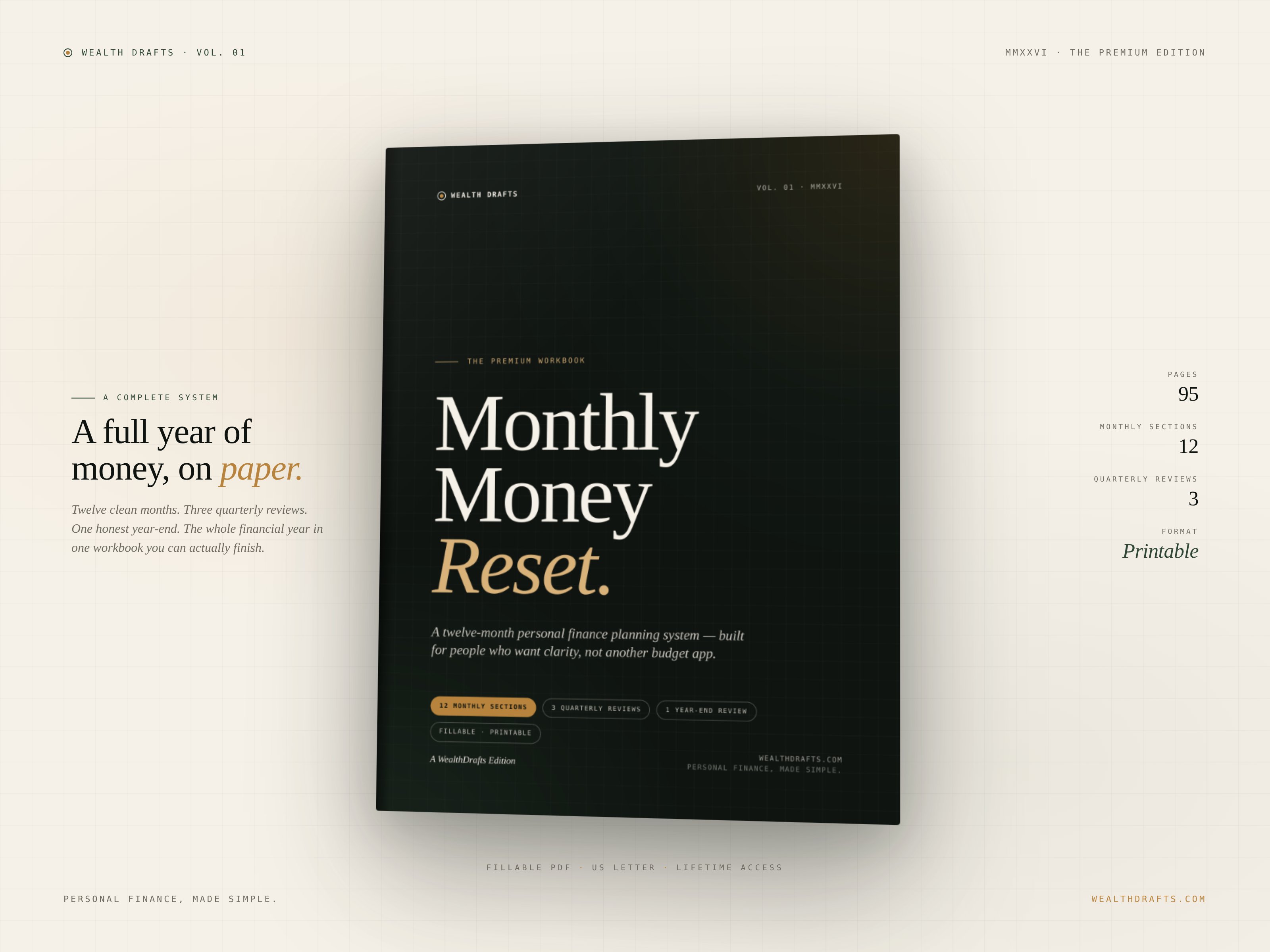 Monthly Money Reset Workbook cover